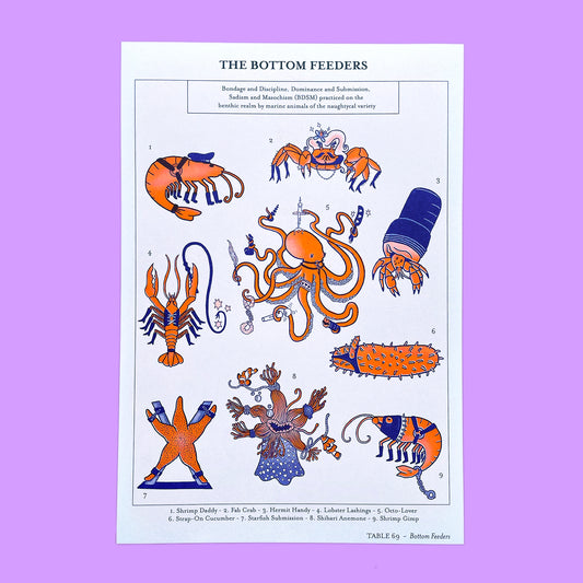 Bottom Feeders Scientific Illustration - Risograph Print