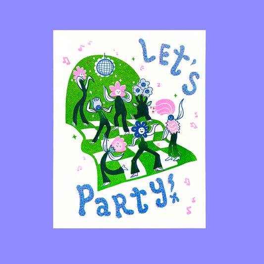 LETS PARTY - Riso Greeting Card