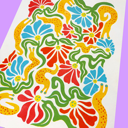 Sluggo's Garden - Risograph Print