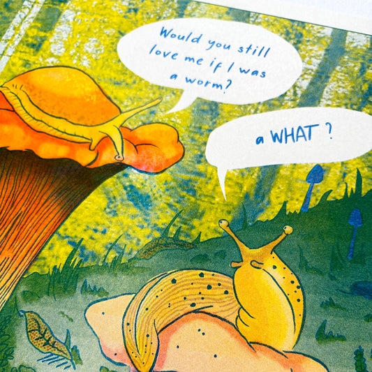 Slugs On Shrooms - Risograph Print