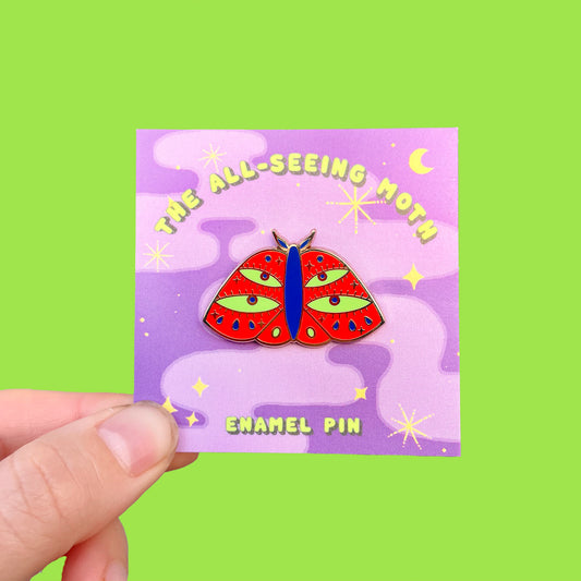 All Seeing Moth Enamel Pin - New Colorway!
