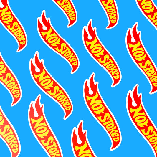 Flaming NOT STOKED Vinyl Sticker