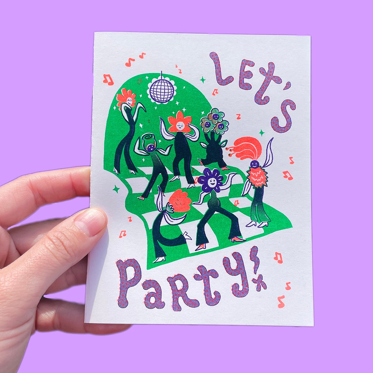 LETS PARTY - Riso Greeting Card
