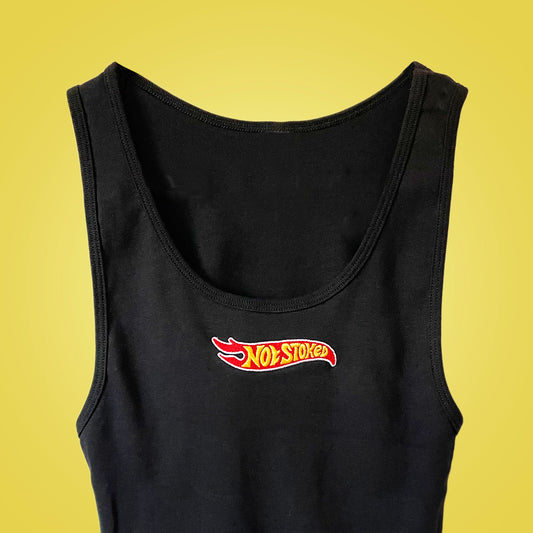 Not Stoked - Embroidered Cotton Crop Tank