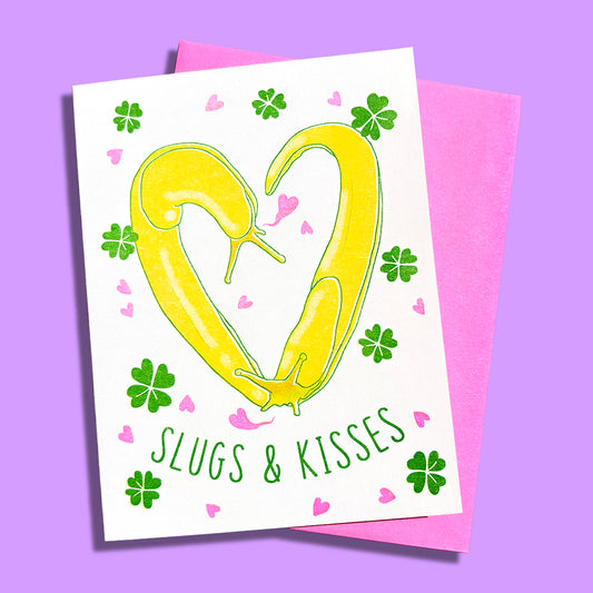 SLUGS & KISSES - Riso Greeting Card
