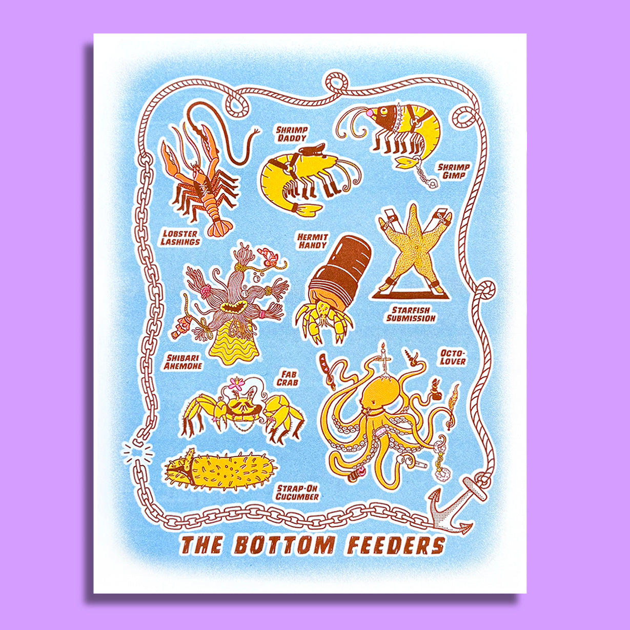 Bottom Feeders Roundup - Risograph Print