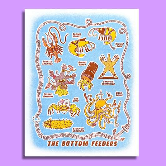 Bottom Feeders Roundup - Risograph Print