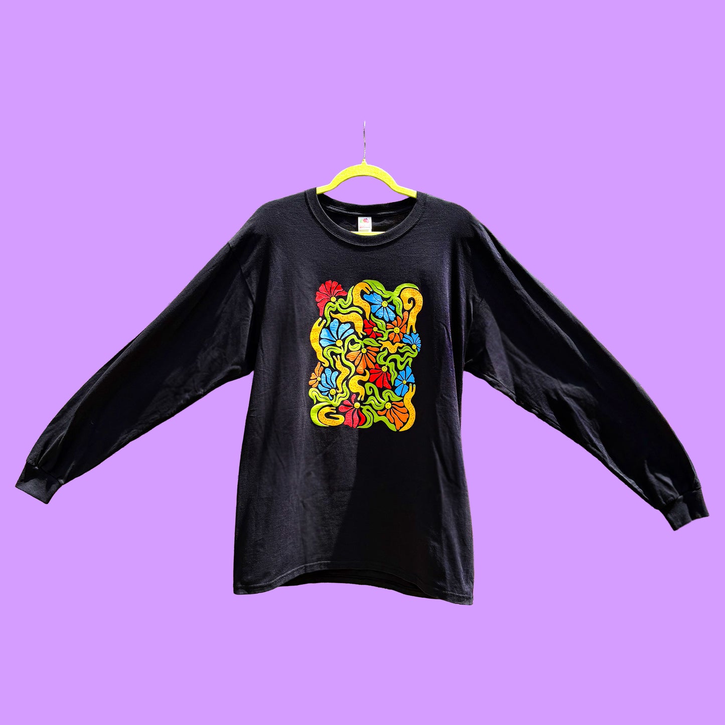 Sluggo's Garden - Screen Printed Long Sleeve - Black - L & XL LEFT