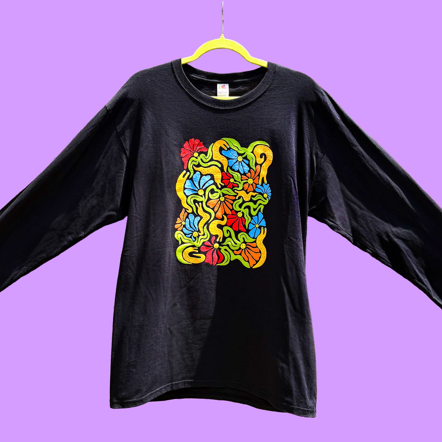 Sluggo's Garden - Screen Printed Long Sleeve - Black - L & XL LEFT