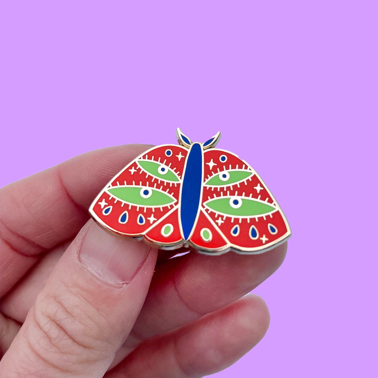All Seeing Moth Enamel Pin - New Colorway!