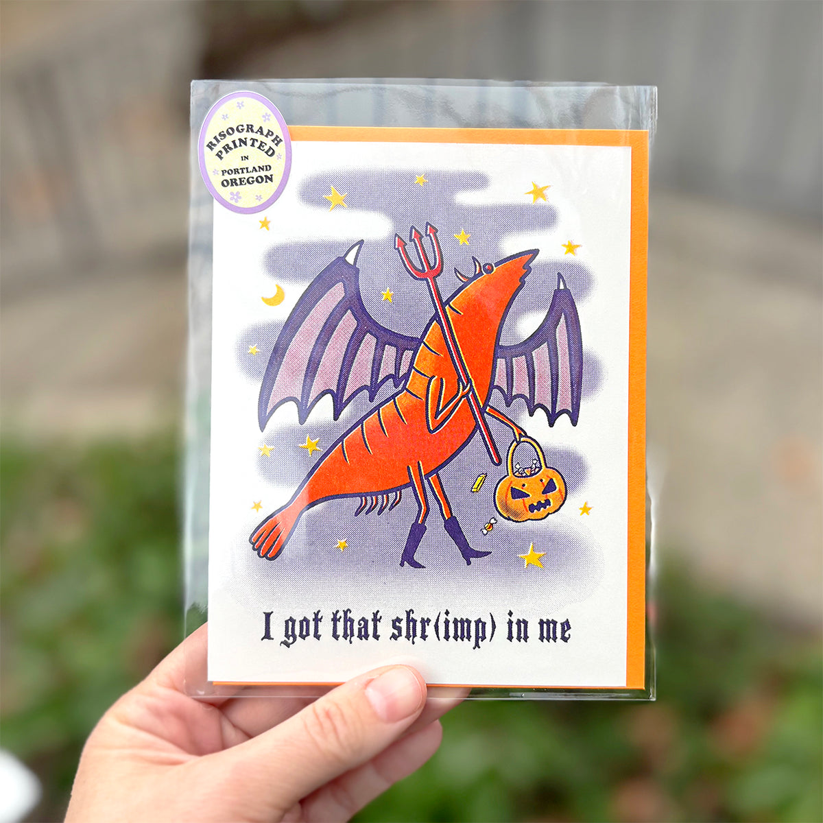 I Got That Shr(imp) In Me - Riso Greeting Card