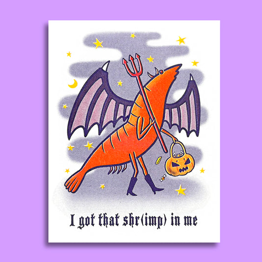 I Got That Shr(imp) In Me - Riso Greeting Card