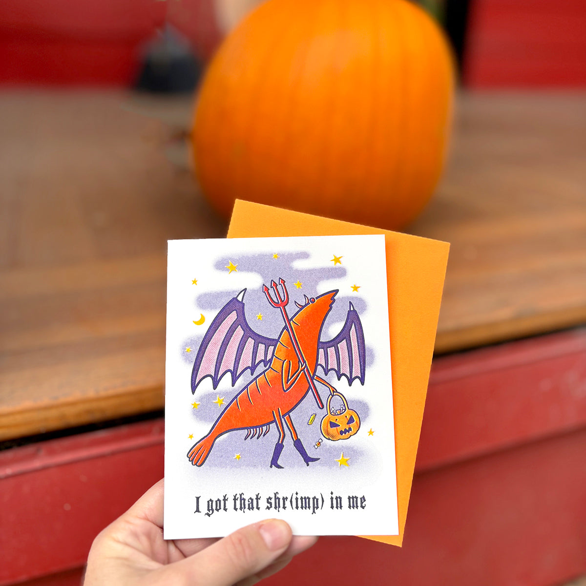 I Got That Shr(imp) In Me - Riso Greeting Card