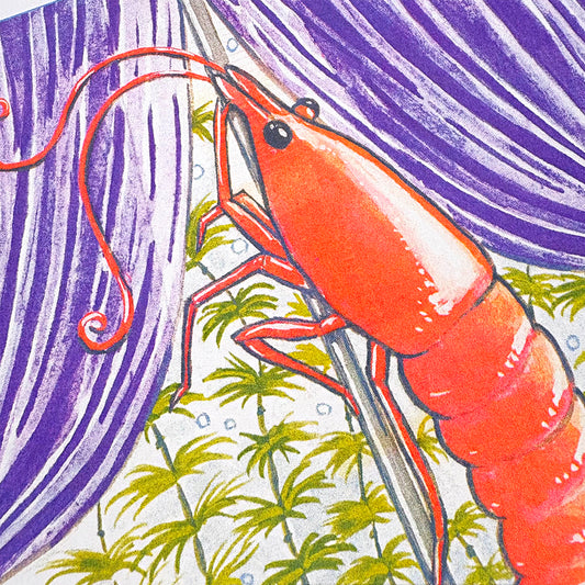 Shrimp Dancer - Risograph Print