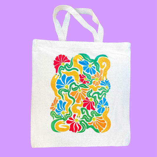 Sluggo's Garden - Screen Printed Canvas Tote