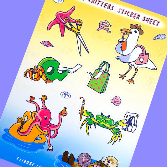 Crafty Critters Sticker Sheet