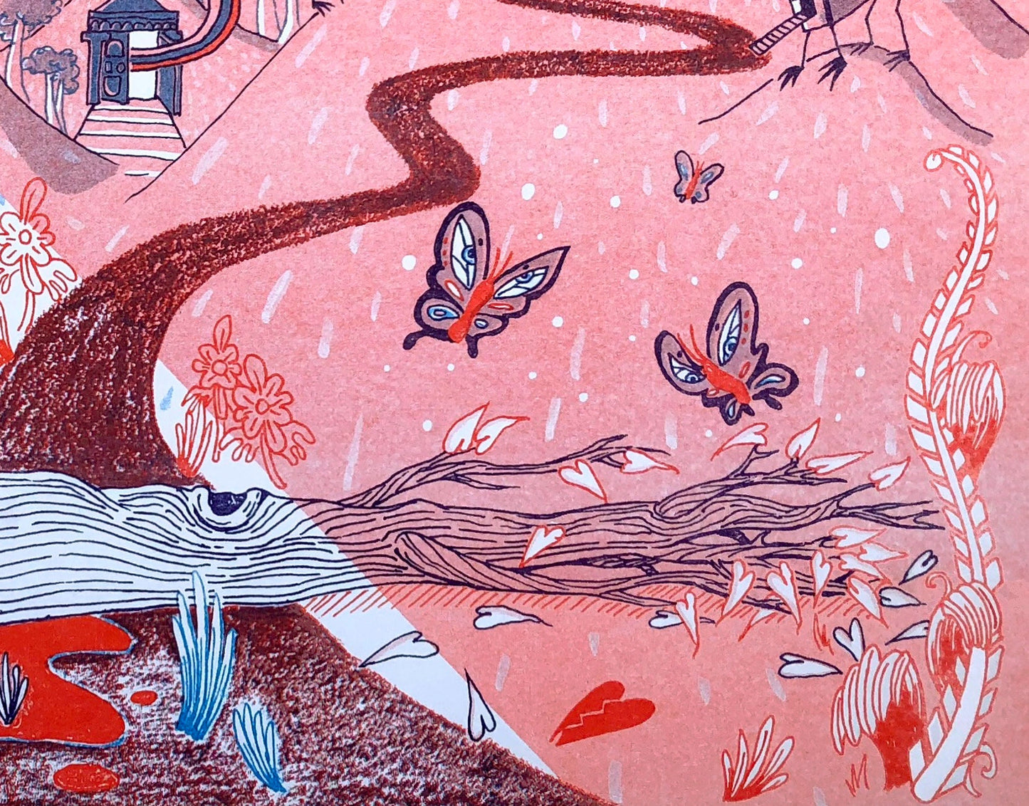 Love Me Black & Blue- Risograph Print